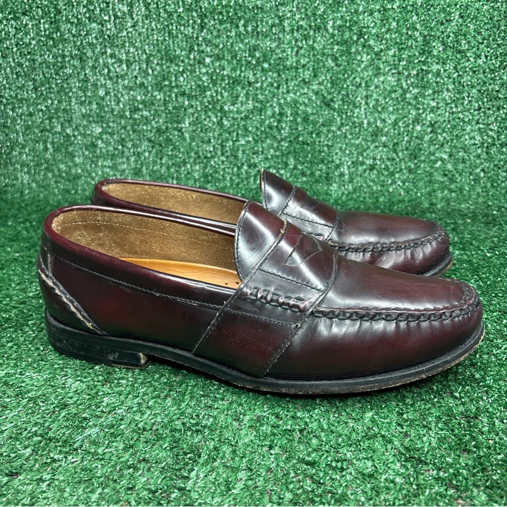 Bass Weejuns Penny Loafers Mens Burgundy Red Brunell Oxblood Size 10 M
